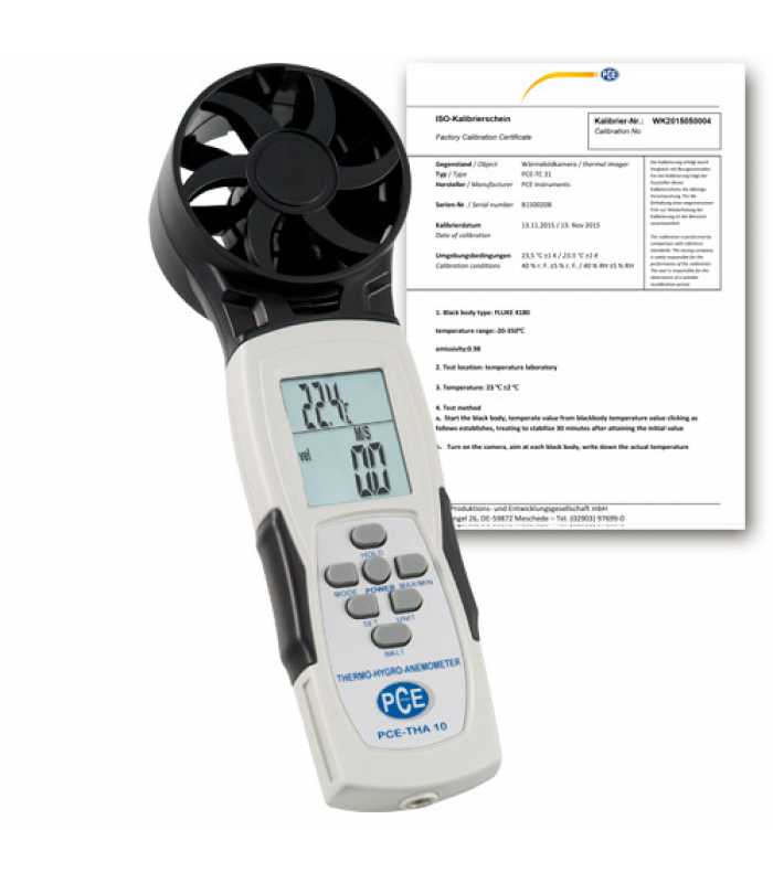 PCE Instruments PCE-THA 10 [PCE-THA 10-ICA] Multifunction Temperature Meter w/ ISO Calibration